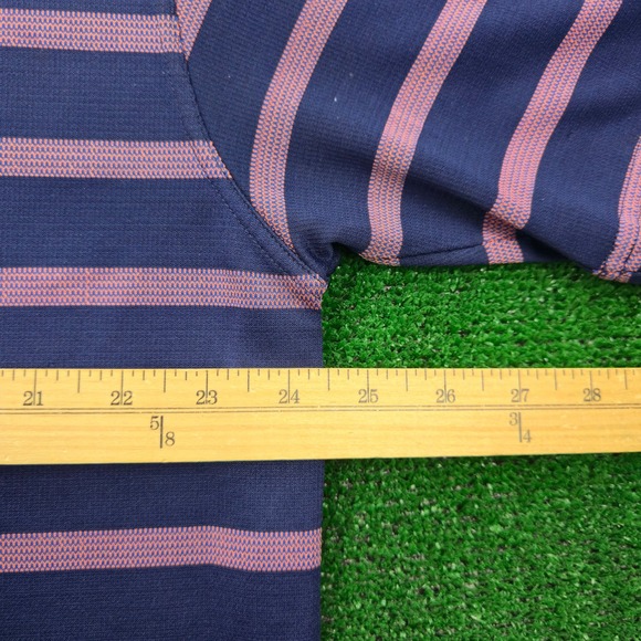 Monterey Club Polo Shirt Mens Large SRB Golf League USA Navy Pink Striped - Picture 6 of 9